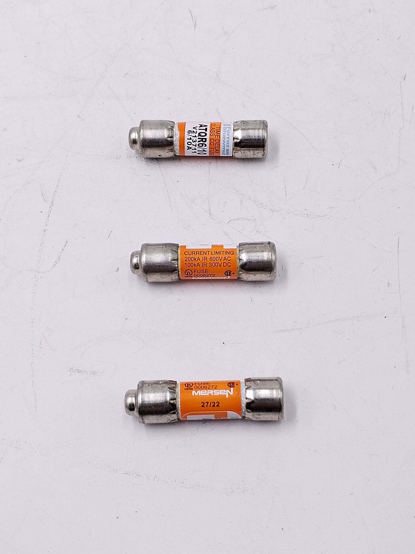 Time Delay Fuse Mersen ATQR6/10 600V 6/10A Cc Midget Fuse Class Cc Rejection Time Delay Characterist